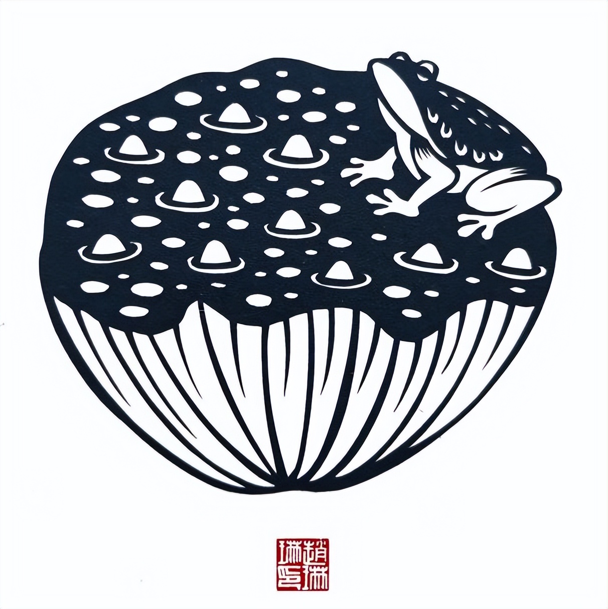 多子多寿剪纸,民俗剪纸花朵