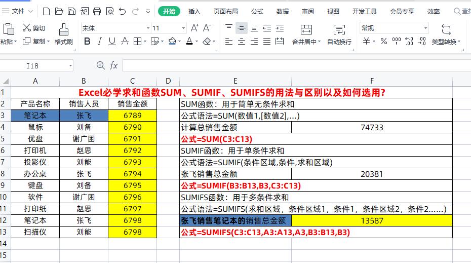 excelsumifs多条件求和公式,excel条件求和函数sumifs怎么用