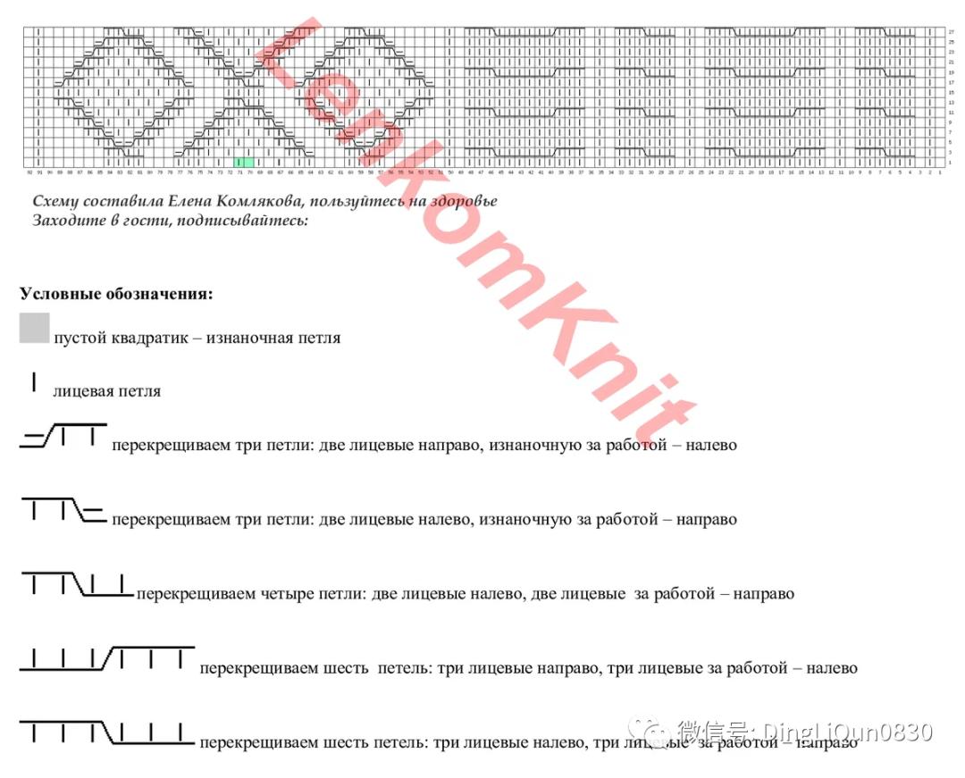 回形针织毛衣图解,绿色和白色最新双色毛衣花样图解