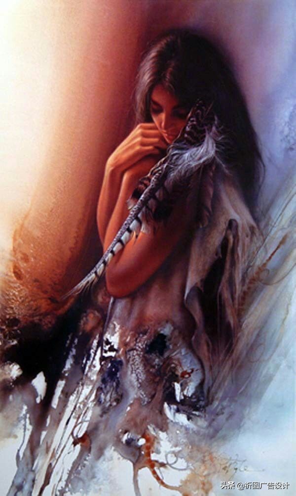 印第安人油画高清,印第安人油画艺术
