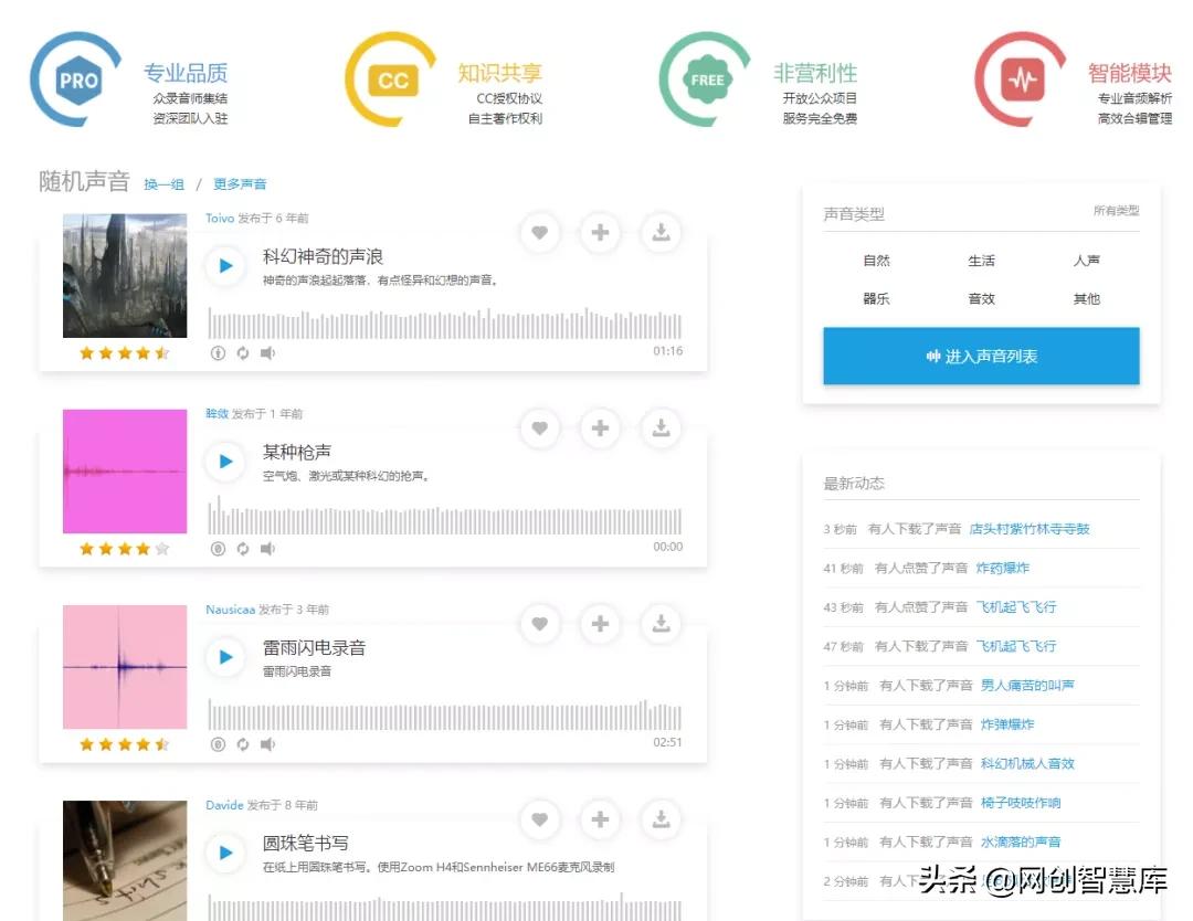 无版权音效素材免费下载,简单好用免费音效素材网站排行