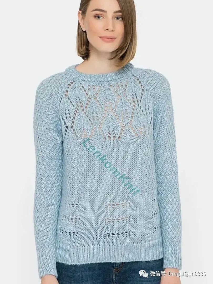 蓝色针织衫图解,有图解的套头针织衫