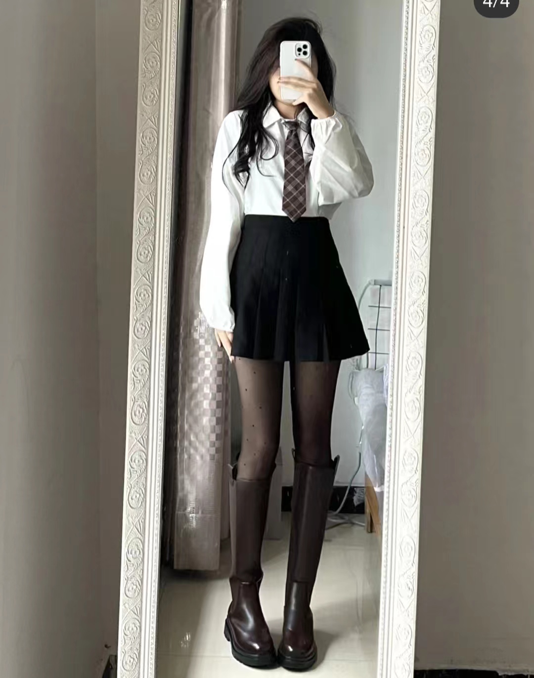 这45套棕色长筒靴穿搭太高级了，显高显瘦显腿长