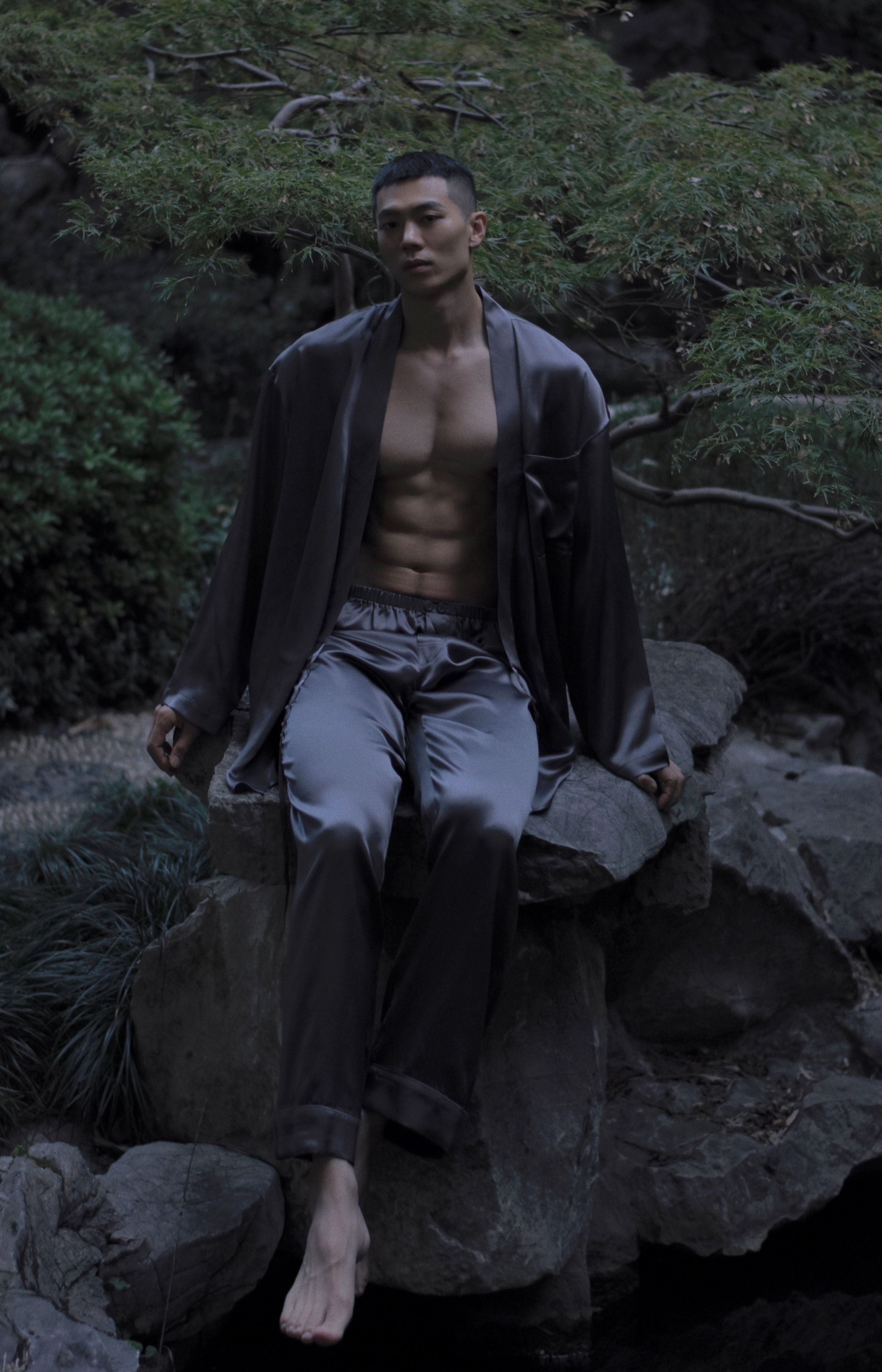 中长款中式汉服绑带睡衣,改良汉服睡衣