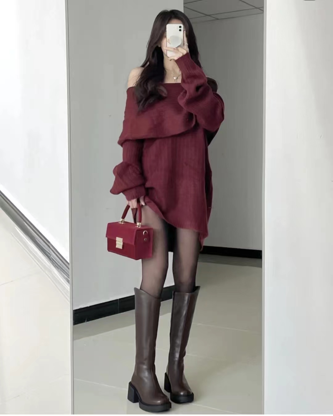 这45套棕色长筒靴穿搭太高级了，显高显瘦显腿长