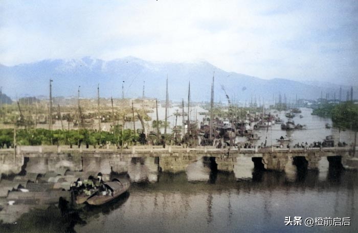 超清彩修复！1911年的福建福州，新娘头上扣竹篓，竟然还有弃婴塔