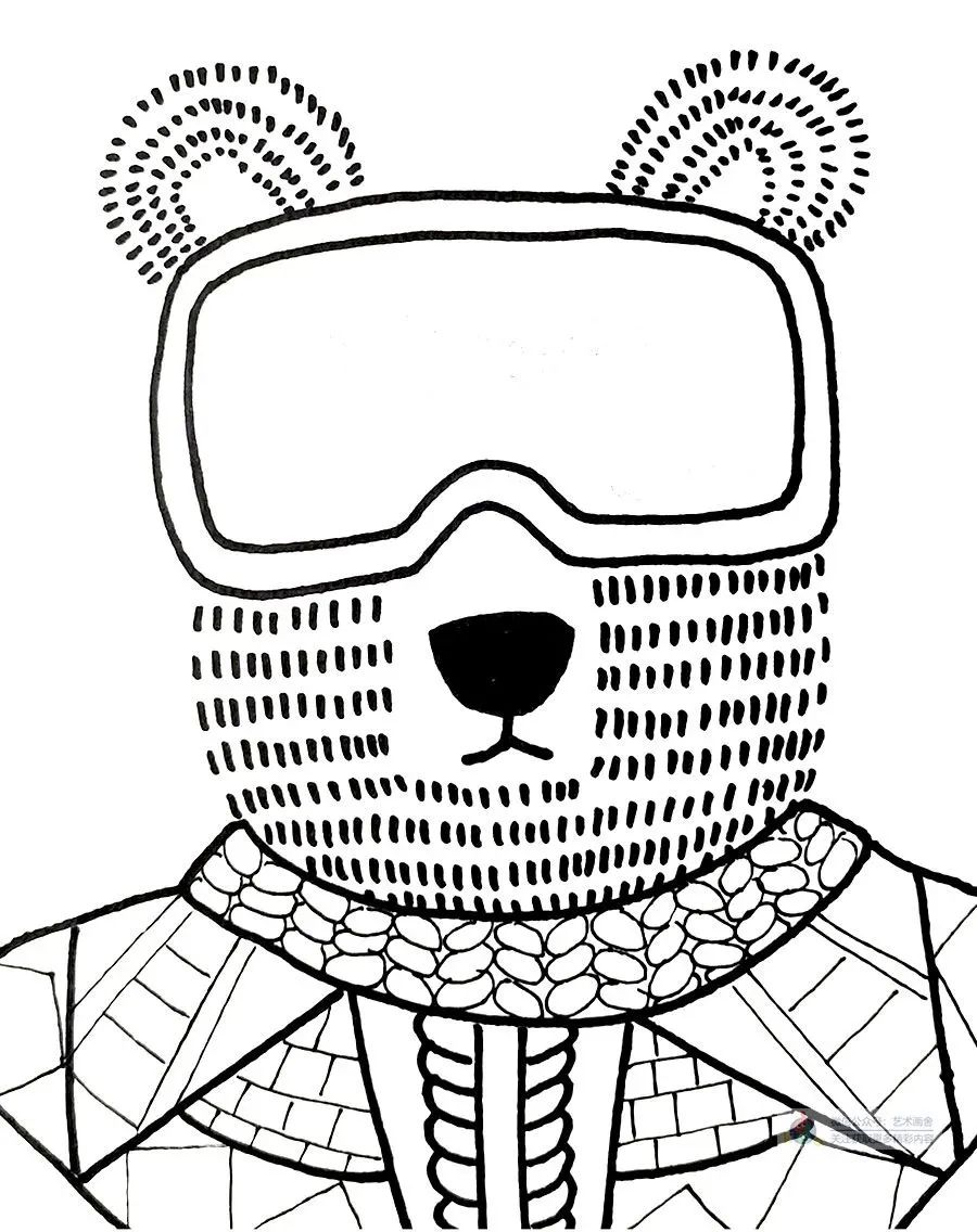 北极熊怎么画简单又好看三年级,北极熊的画法儿童画