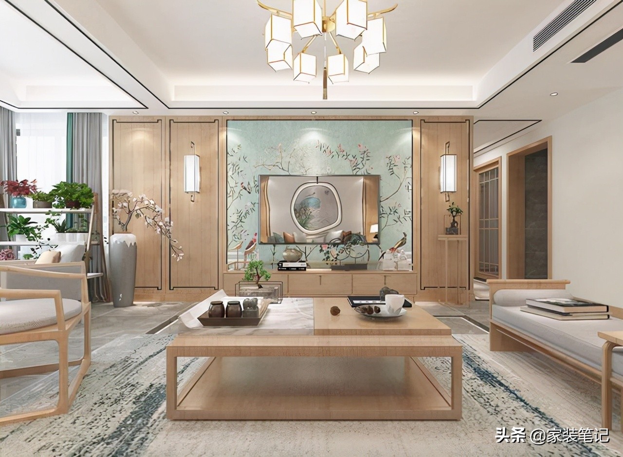 十大经典客厅设计,中式客厅吊顶效果图大全2021款