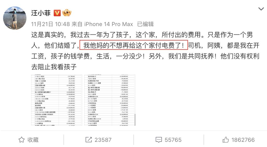 汪小菲缴2个月电费多少,汪小菲交电费交了多少