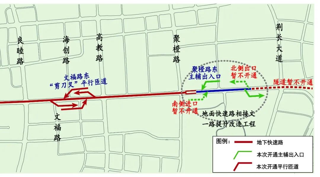 今天上午10点30分,文一西路隧道开通试运行