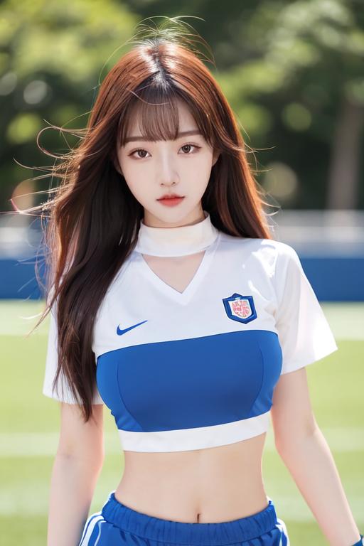 足球宝贝二次元少女,ai足球美女