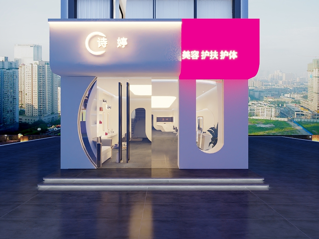 时尚美发店装修设计方案,美发店装修设计效果图案例