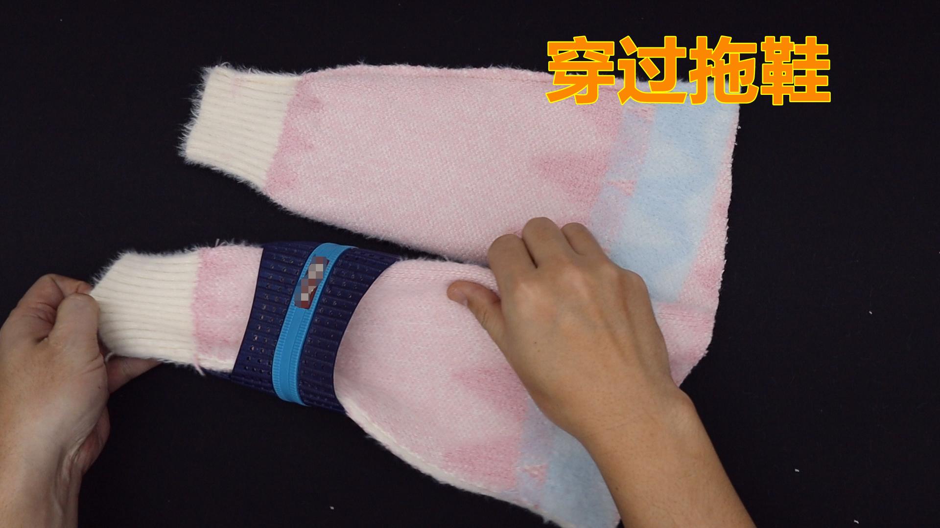 冬季毛衣秒变棉拖鞋,凉鞋用旧毛衣改棉拖鞋