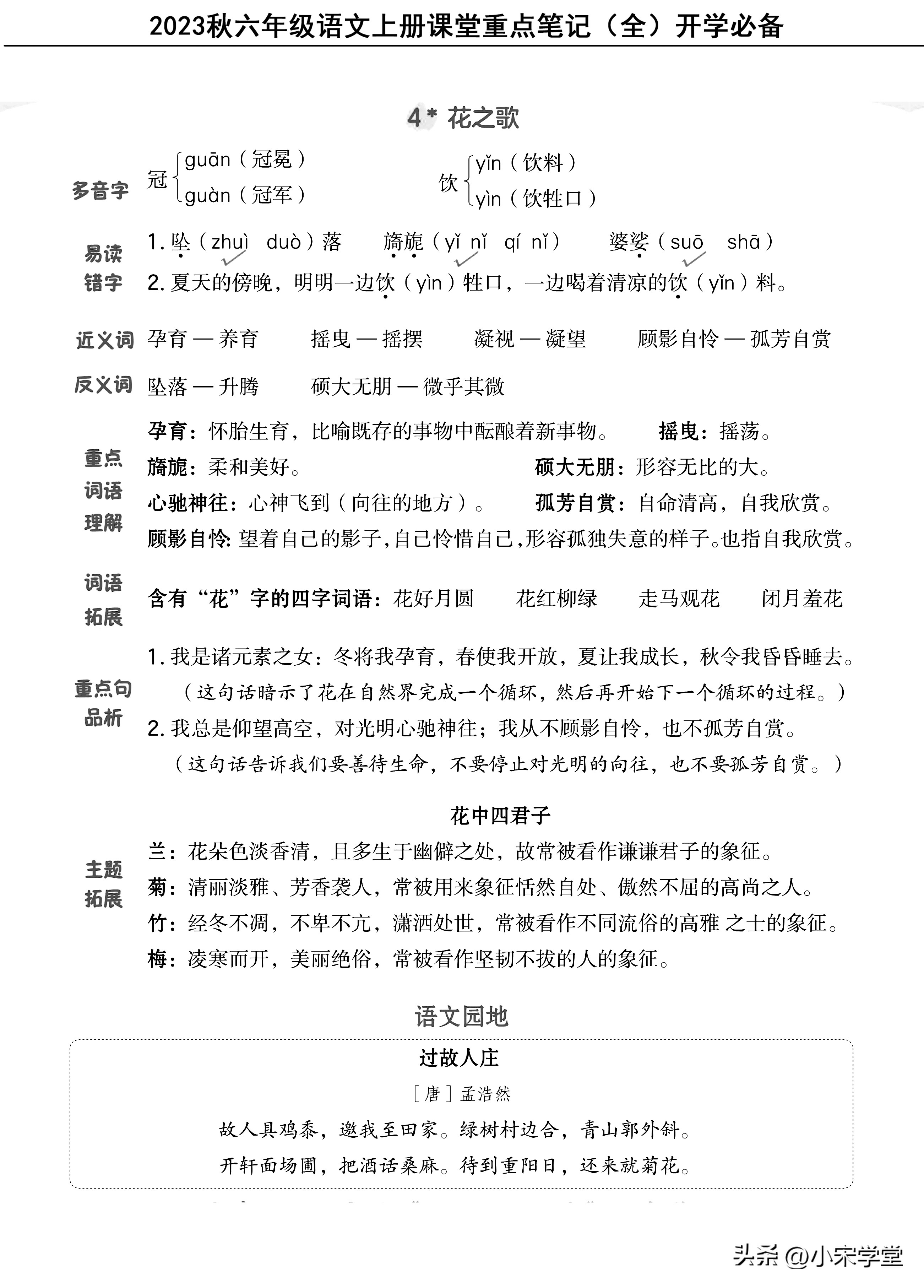 六年级上册语文人教版总复习考点,六年级上册语文重点知识总结2021