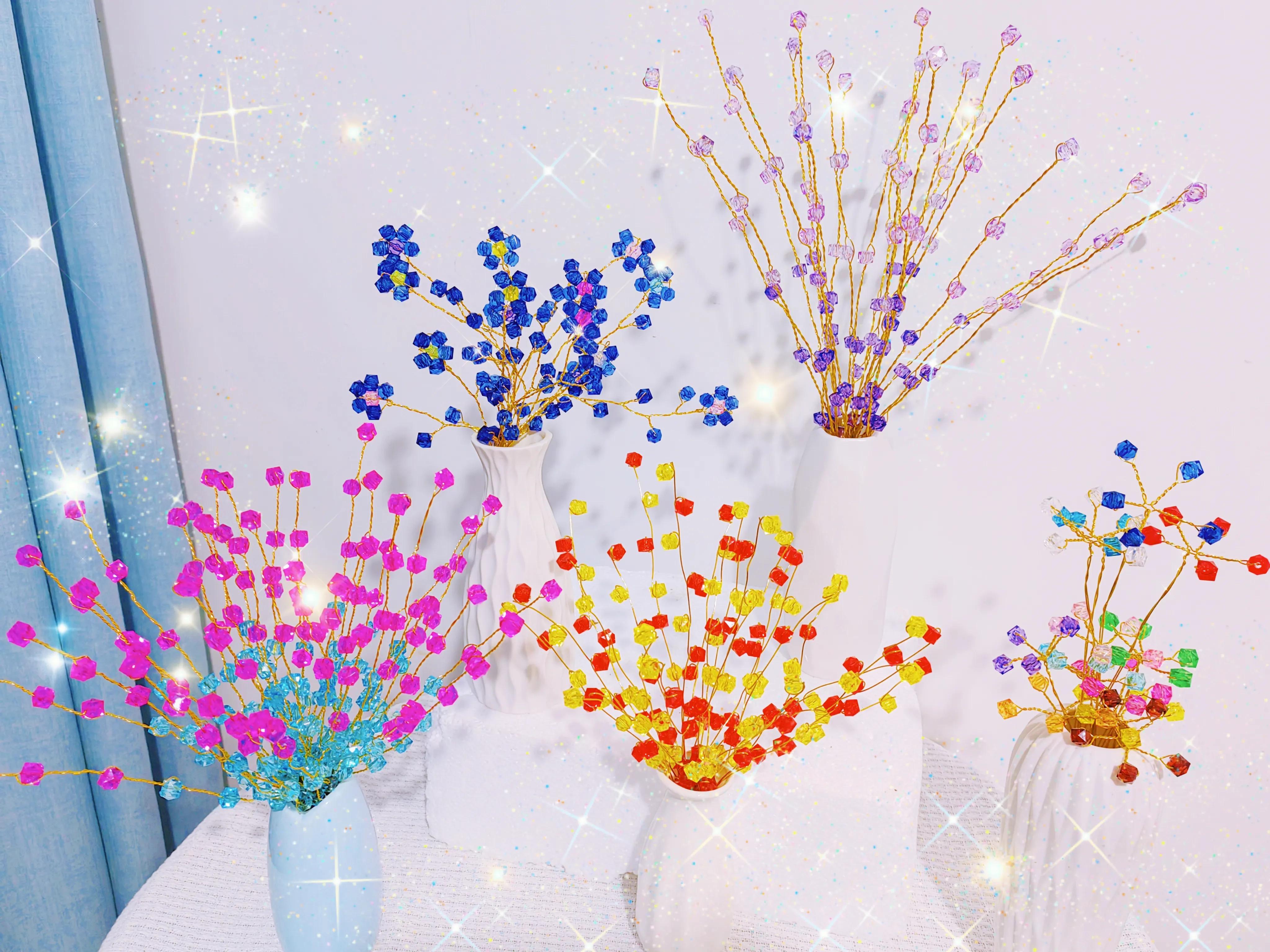 手工串珠花图片,手工串珠花样图片花瓶