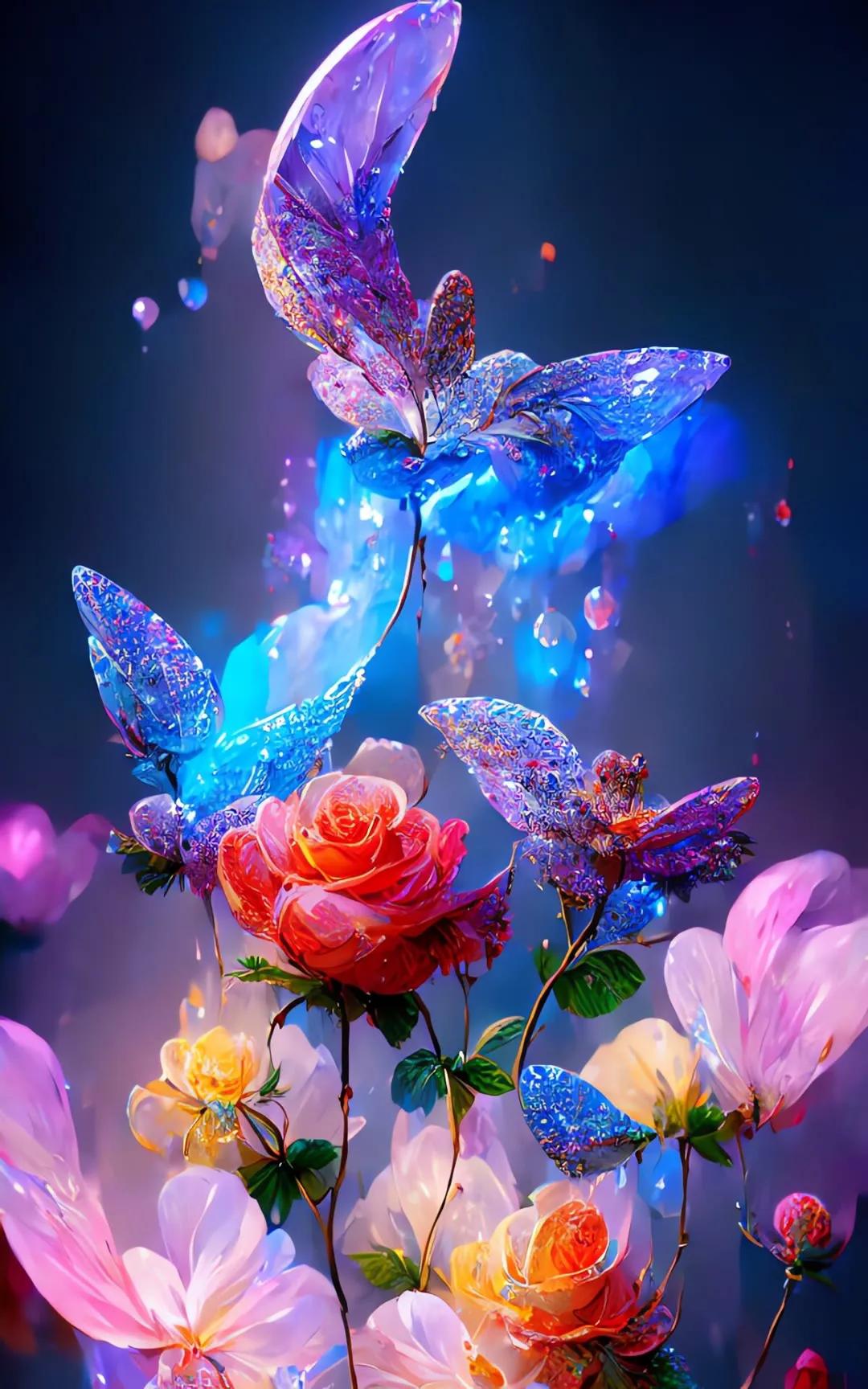 ai绘画花图文,ai绘画水晶花教程