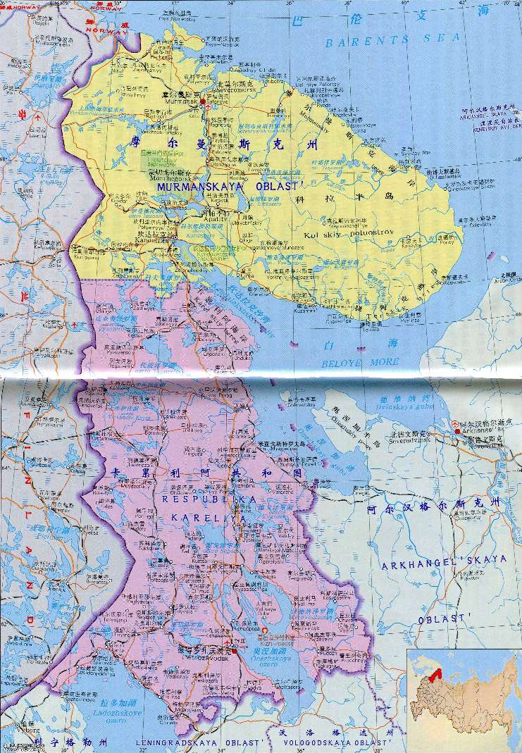 俄罗斯欧洲旅游地图,欧洲旅游国家地图