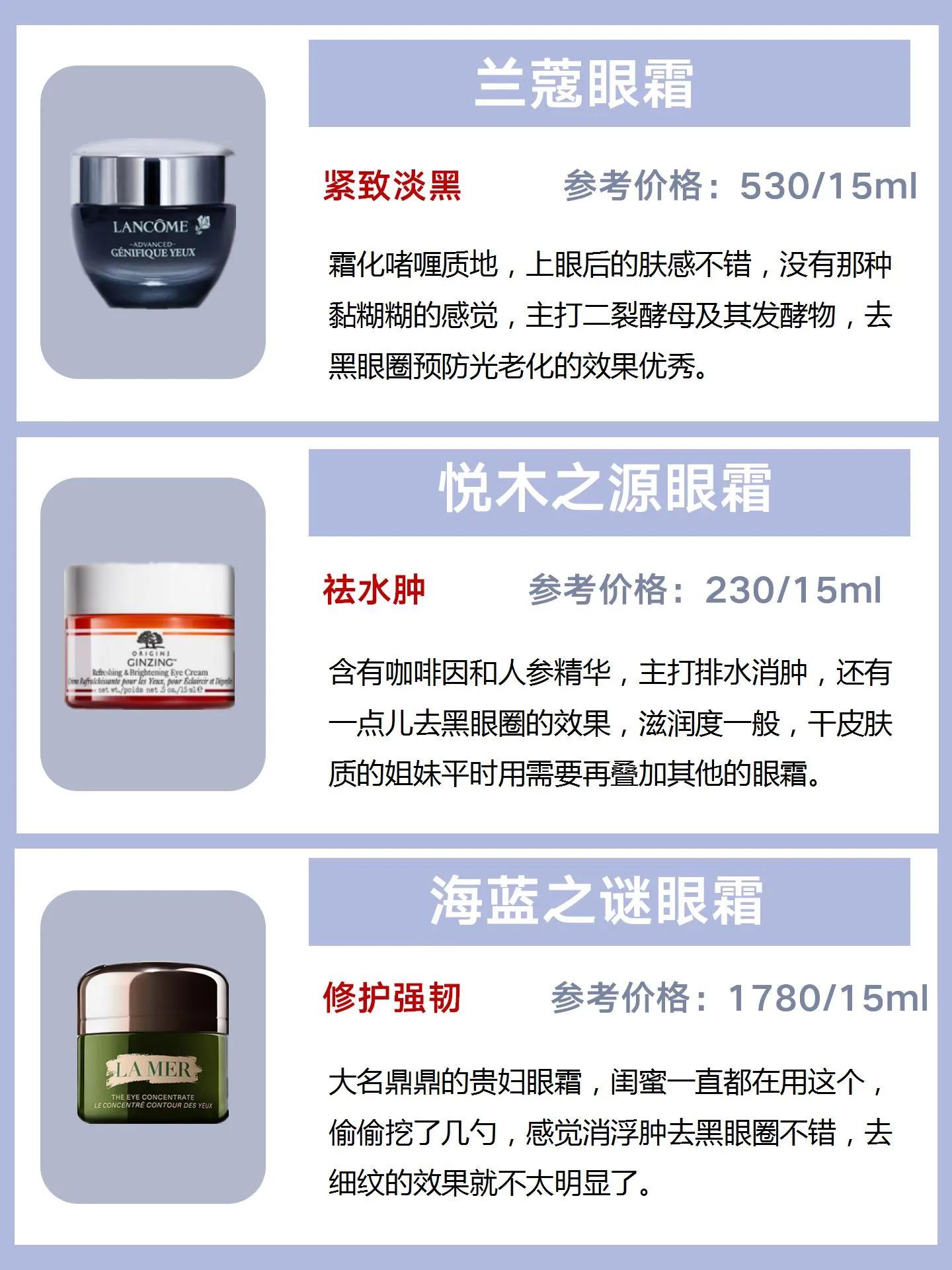 适合熬夜黑眼圈的眼霜推荐排行榜,去黑眼圈比较好的眼霜推荐