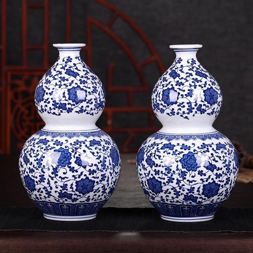 中国古青花瓷饰品,青花瓷天青色瓷器