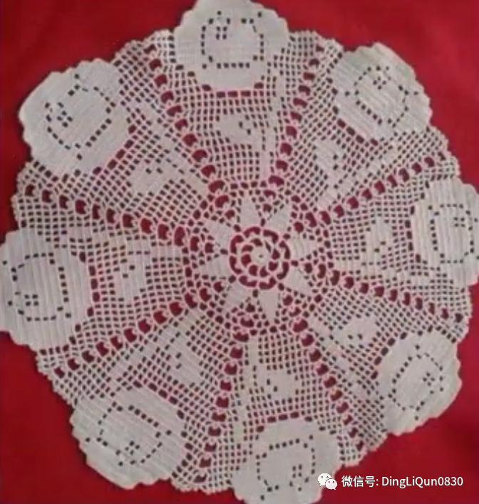 针织桌布图案大全图解,编织桌布图案花边
