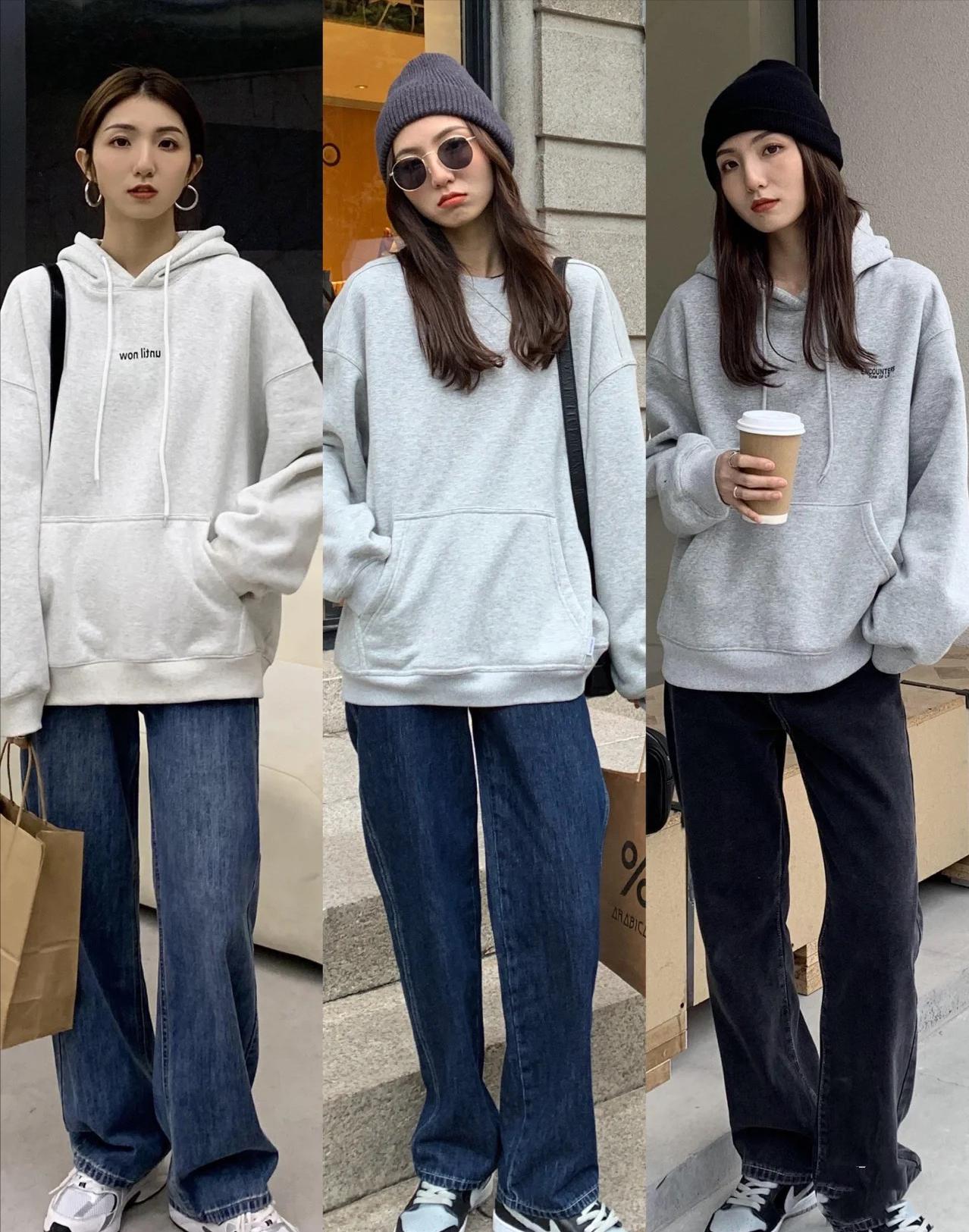 卫衣搭配阔腿裤的正确穿搭,新款宽松版卫衣搭配休闲裤美美哒