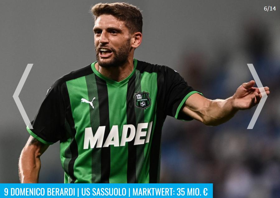 2020意大利球员身价排名,国际米兰几个意大利球员