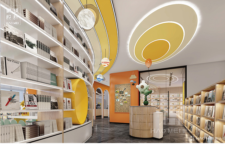 综合空间书店设计,书店创意装修