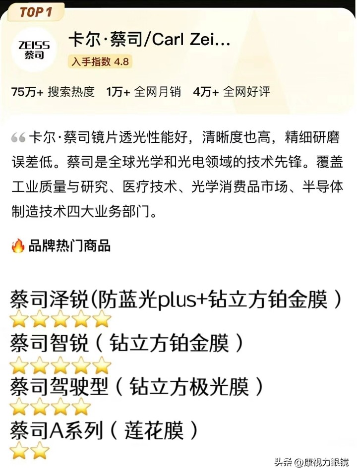 配眼镜要懂的常识镜片品牌,蔡司镜片2023主打哪个系列