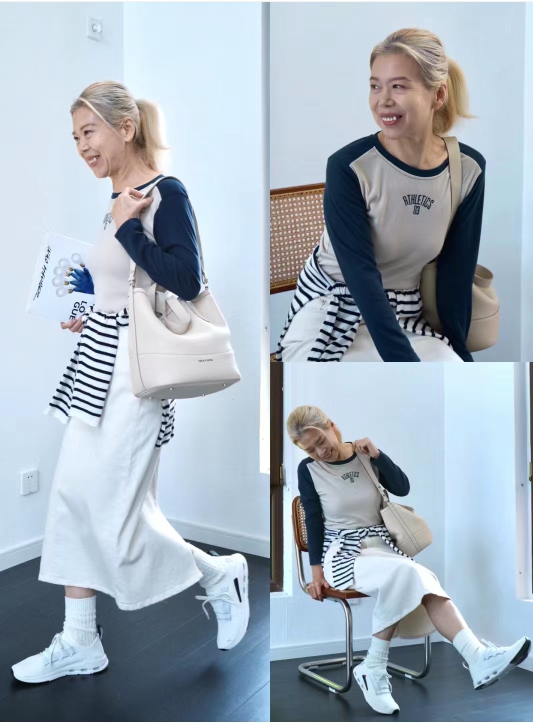 62岁奶奶不穿老人装,51岁不染发的奶奶