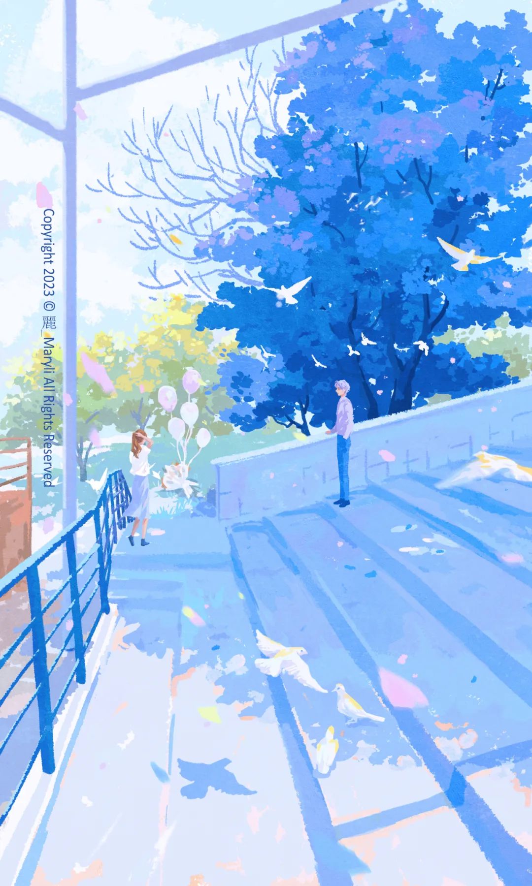 绿色、蓝色、紫色|都是爱你的颜色|原创插画师联盟第17期