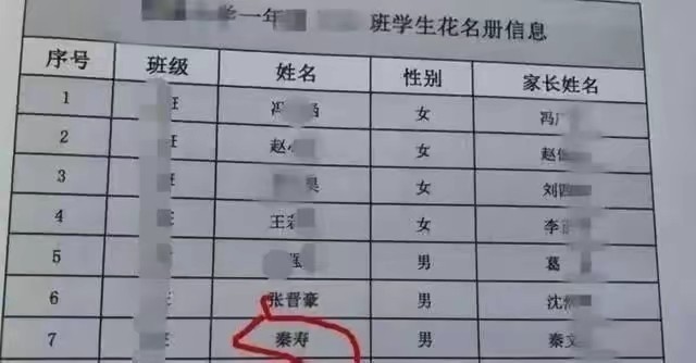 家长给孩子起的奇葩名字,盘点小学生的奇葩名字