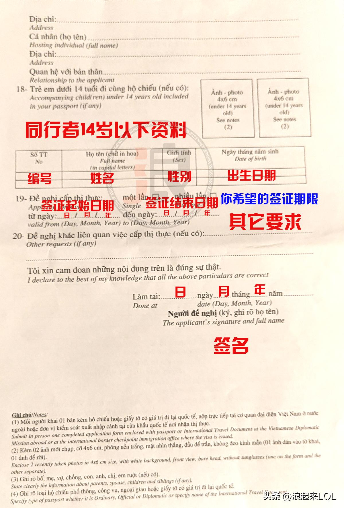越南落地商务签证入境申请表,越南旅游落地签证
