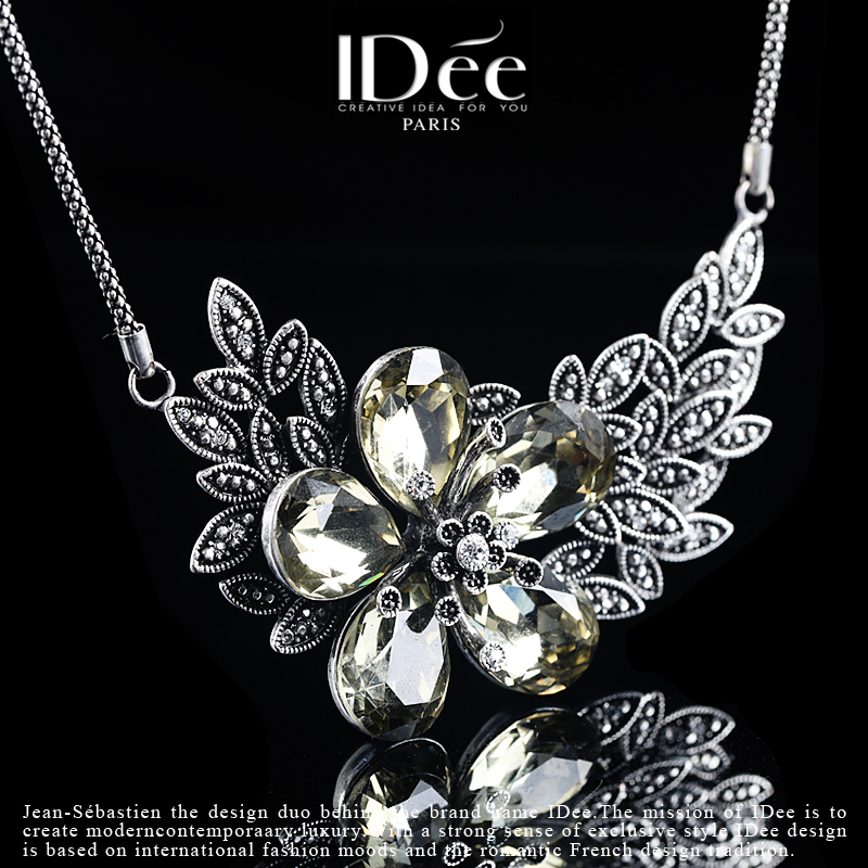 七彩石笑脸项链女轻奢小众设计感,闪钻设计感气质轻奢s925项链