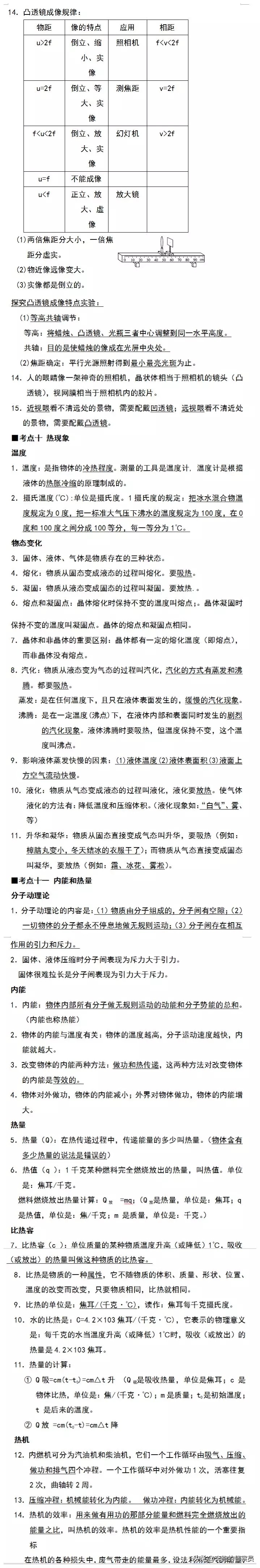 物理初中中考考点知识点总结,初中物理中考必考知识点讲解