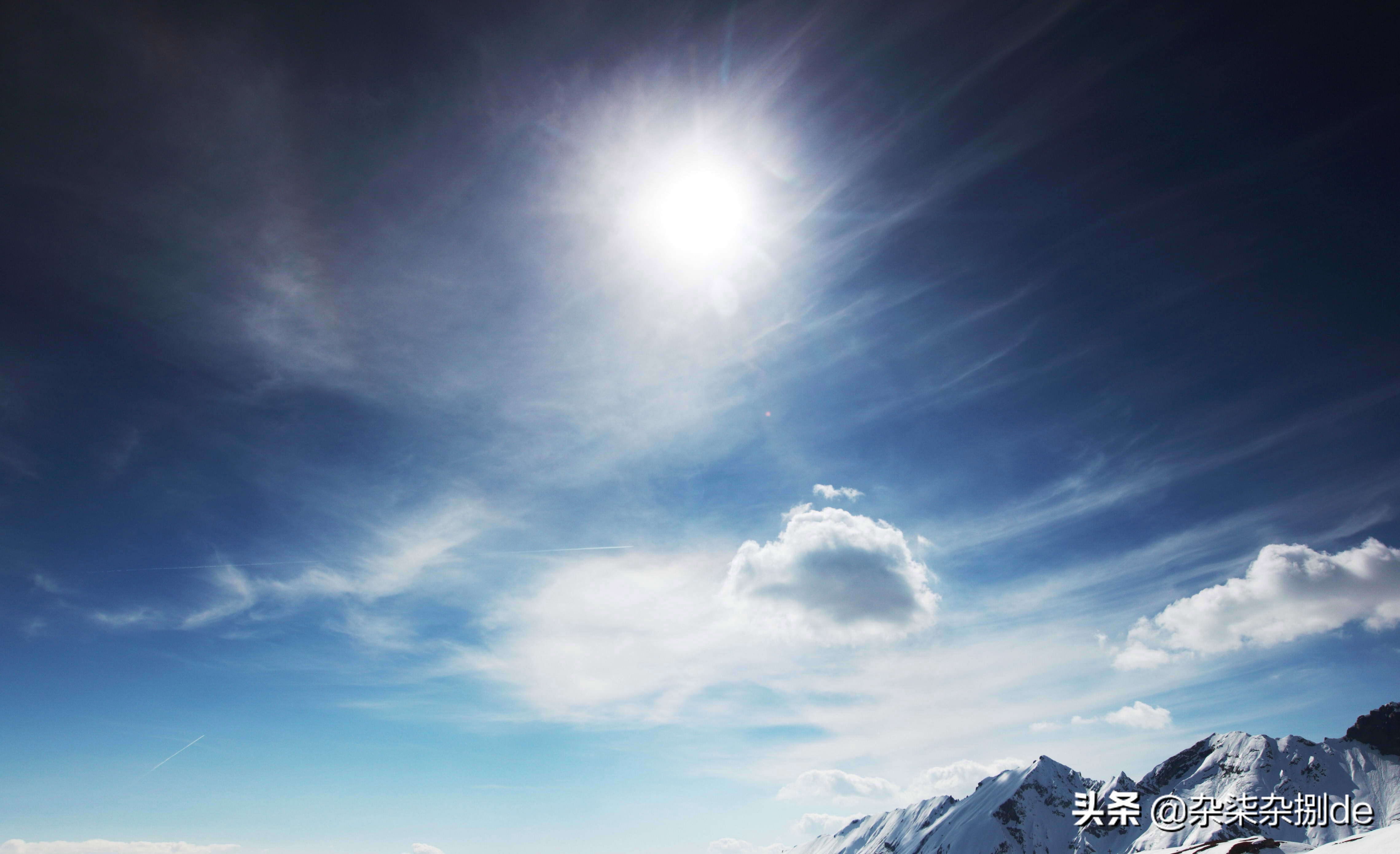 天空背景素材蓝天白云横屏,天空白云小清新背景图