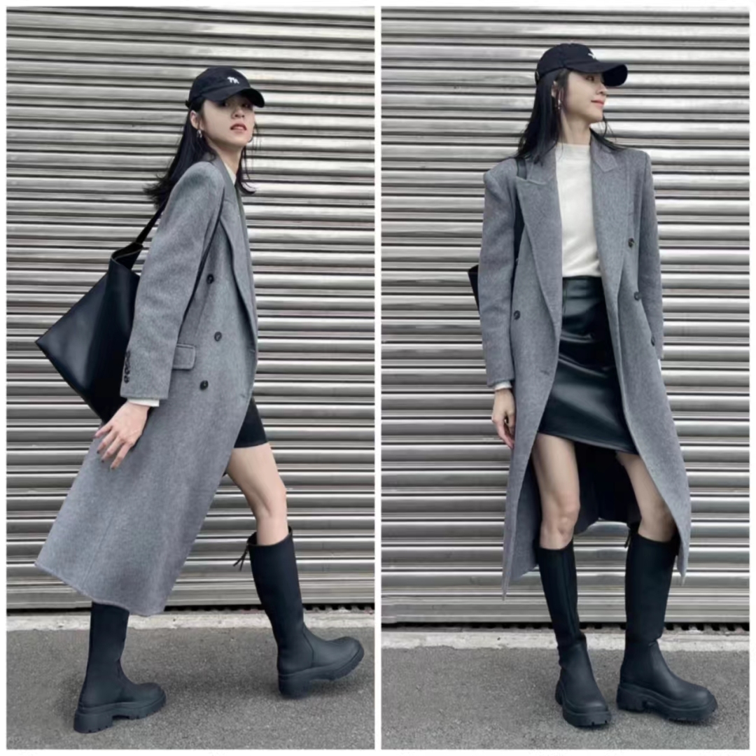 大衣搭长靴优雅阔太,大衣配长靴显矮