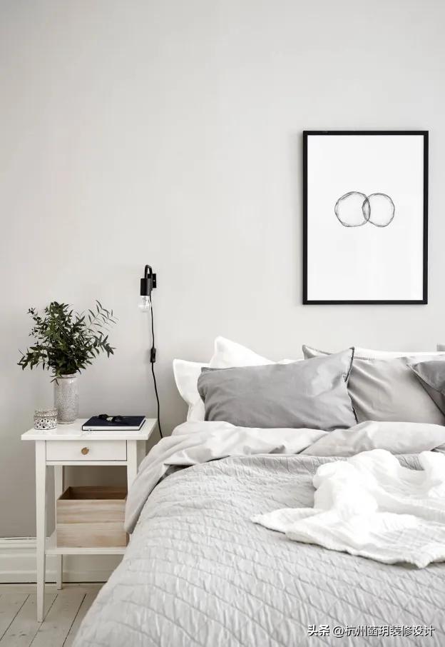 白色、粉色、蓝色、灰色，四大色系卧室墙壁搭配分享~