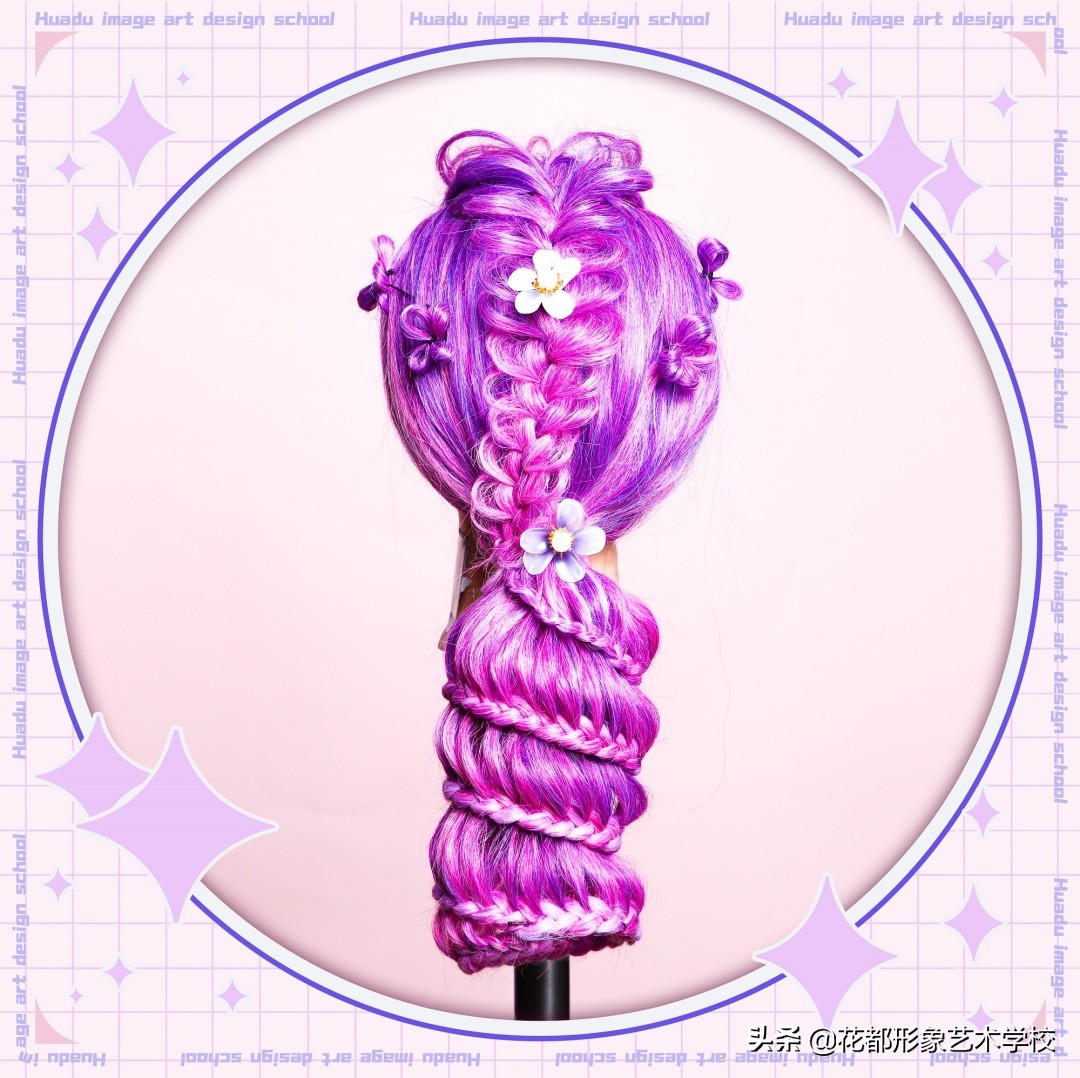 唯美学生编发教程,学化妆学美甲来花都