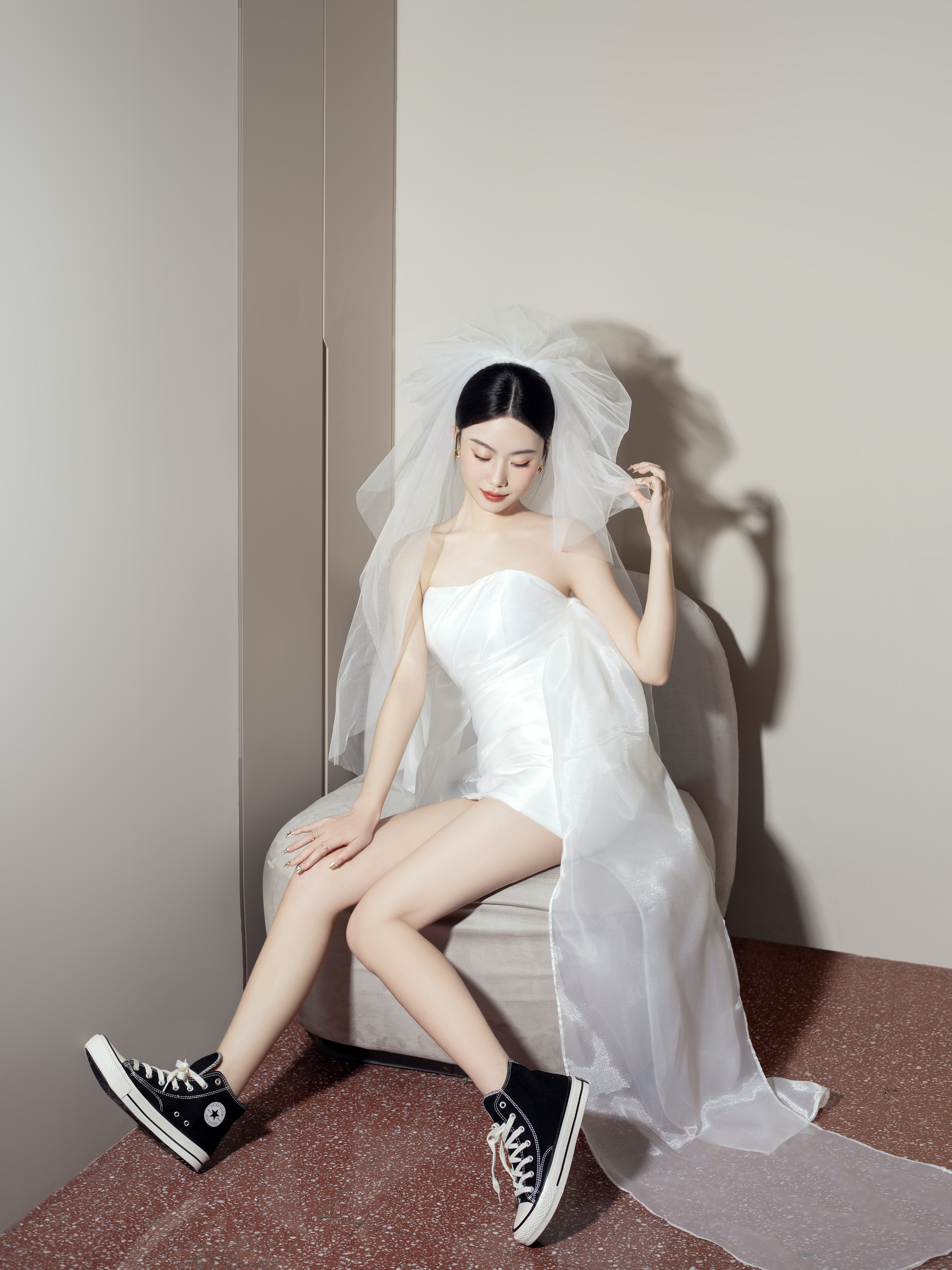 可以配婚纱的匡威,匡威婚鞋搭配婚纱