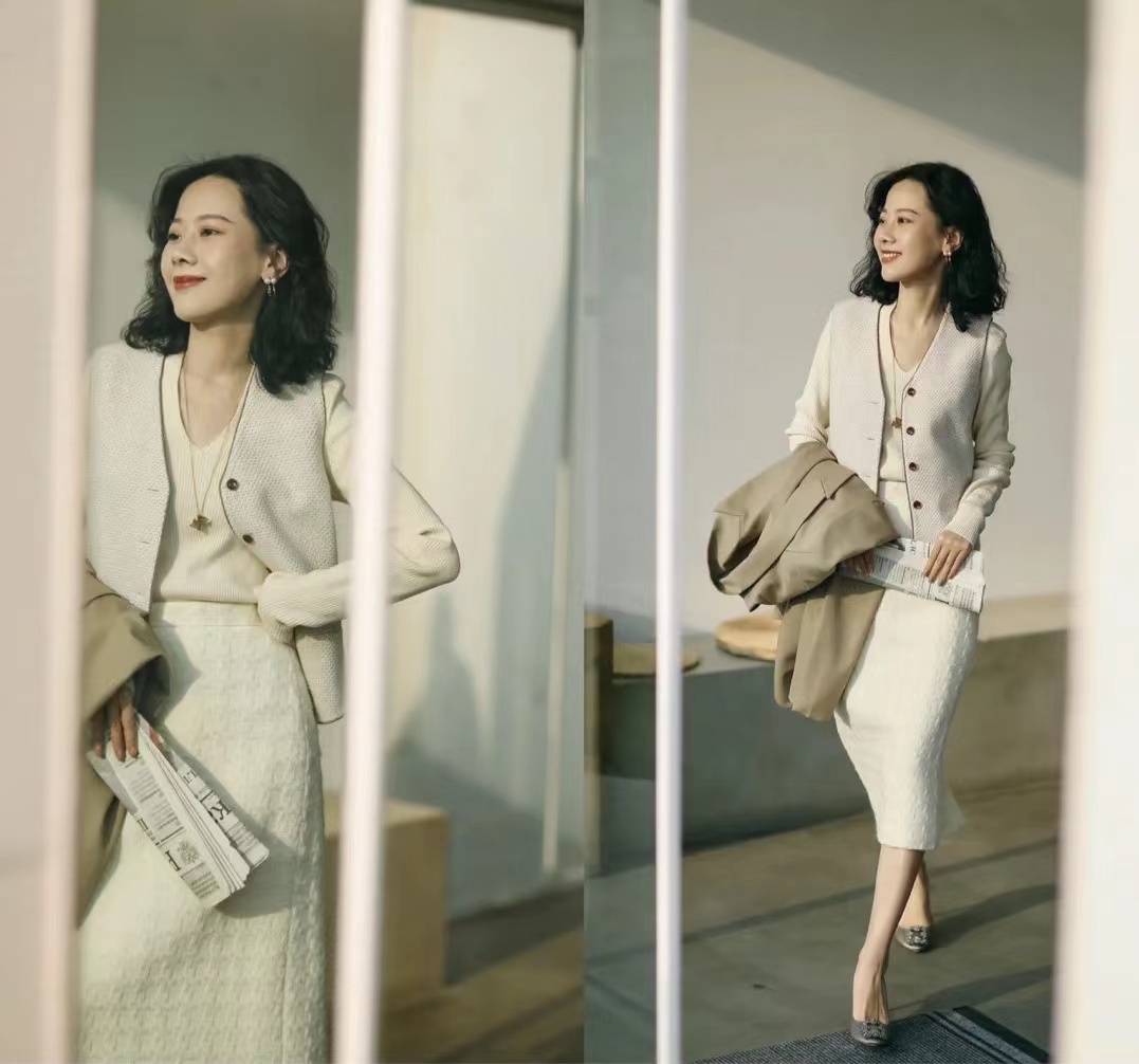 叠穿马甲长款针织可爱,秋季叠穿洋气马甲