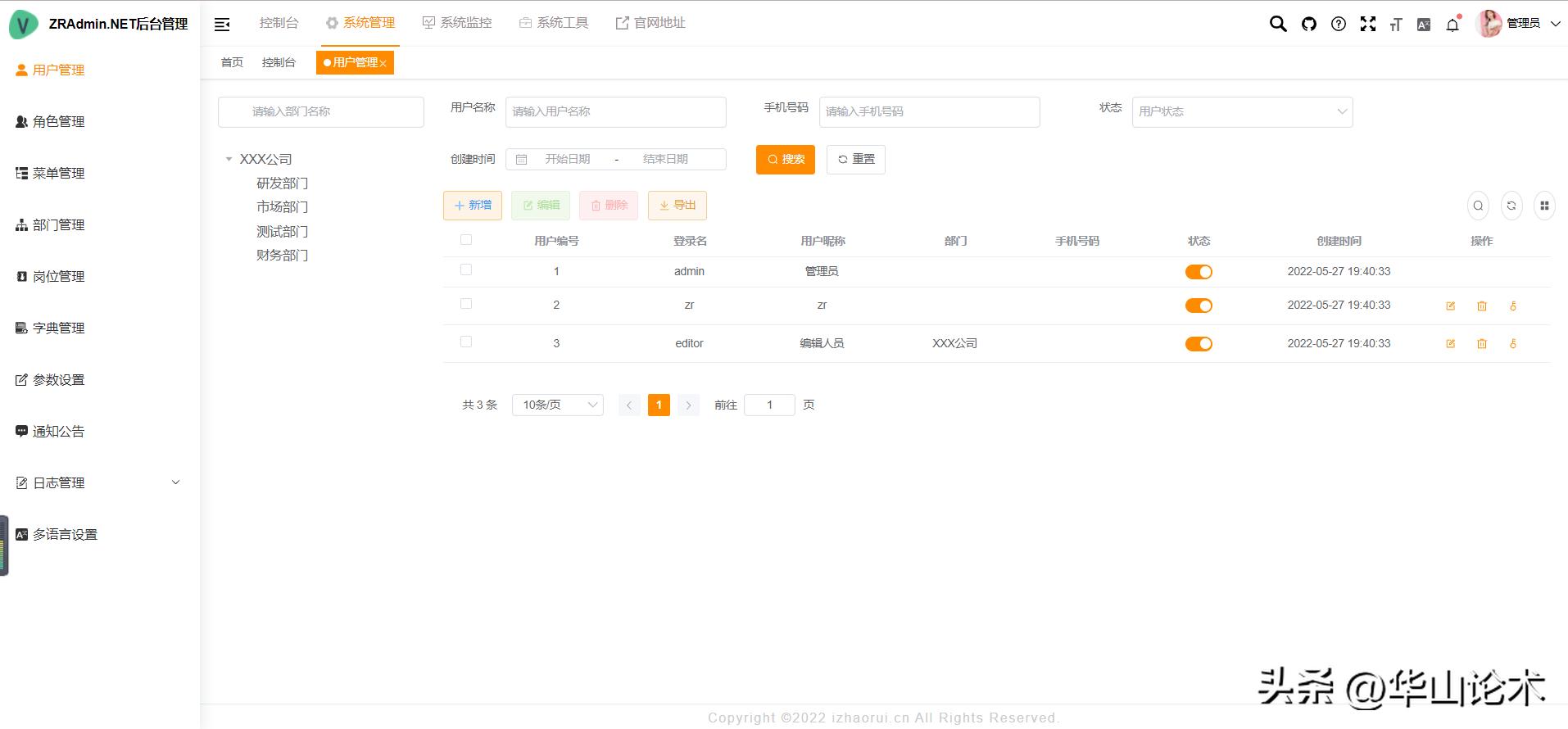 开源一套简单通用的后台管理系统,推荐一套开源通用后台管理系统