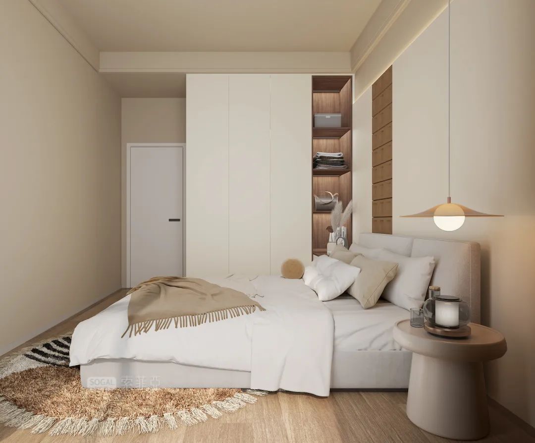 法式原木奶油风书房,奶油原木风格治愈系100平