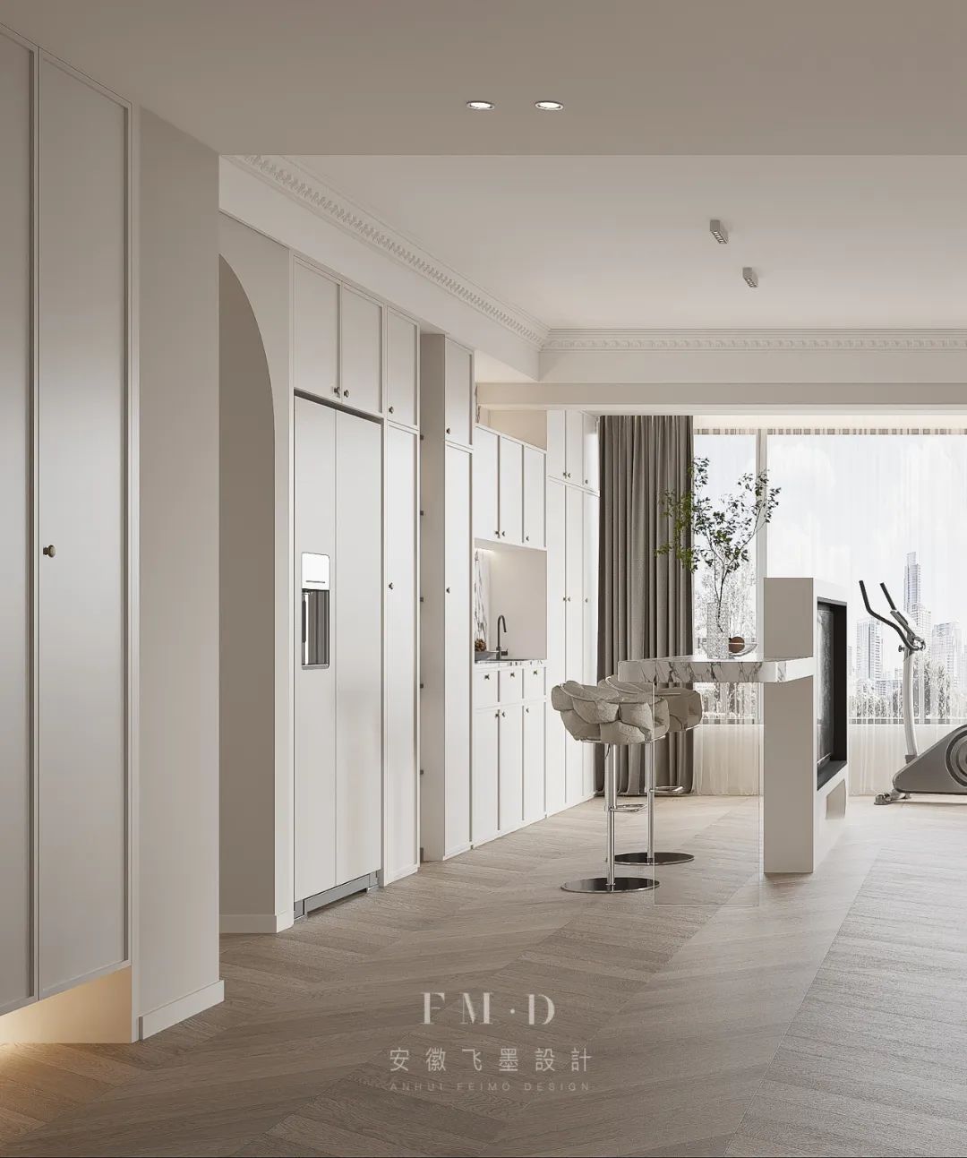 有吧台,有吧台有餐桌的设计