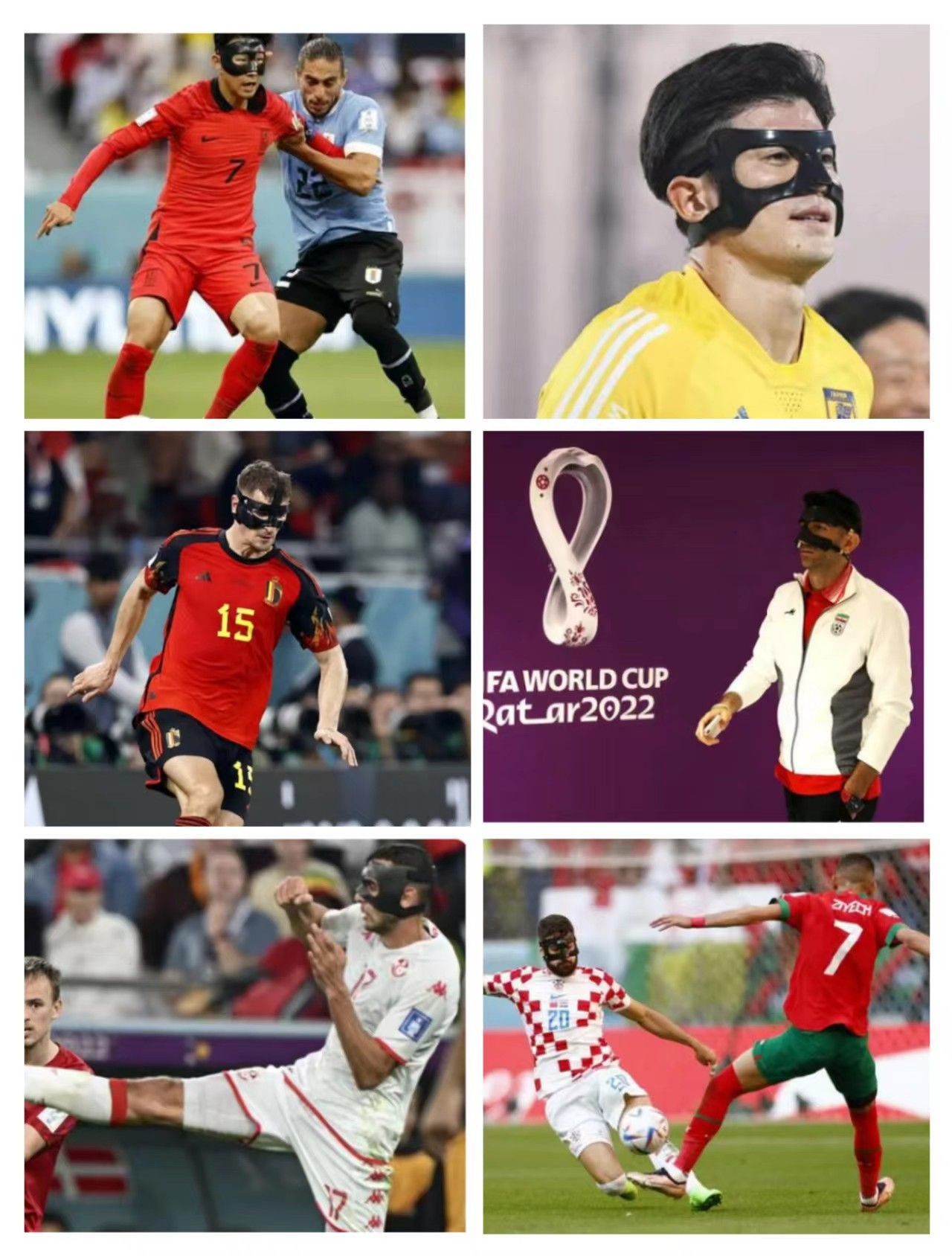 卡塔尔世界杯球场上戴面具的球员,卡塔尔世界杯哪些足球前辈在现场