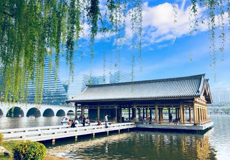 骑行打卡景点,湿地骑行观风景