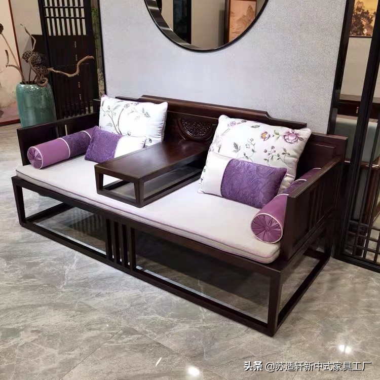 新中式罗汉床禅意客厅,小户型家用罗汉床明清仿古