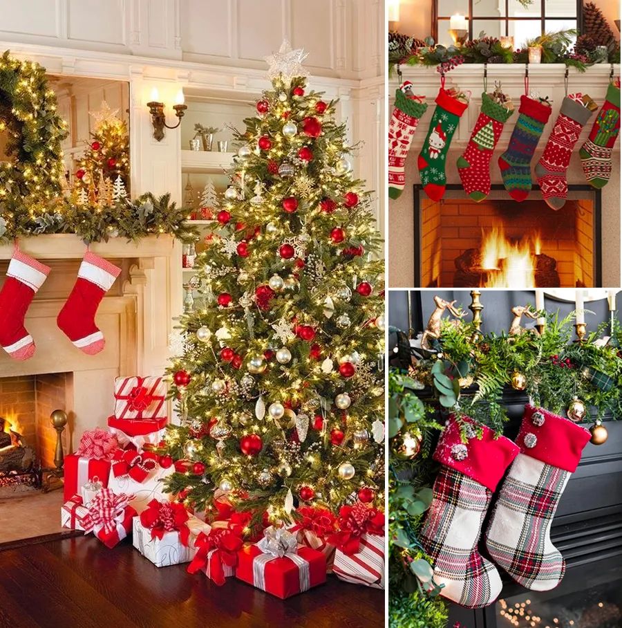 儿童画圣诞节袜子步骤大全,圣诞节的多个圣诞袜怎么画