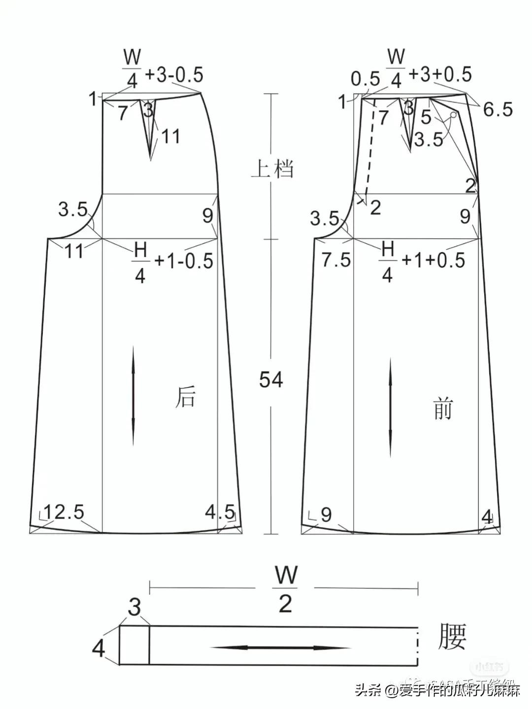 短裙改裙裤最简单的裁剪方法,松紧腰裙裤的裁剪方法和制作