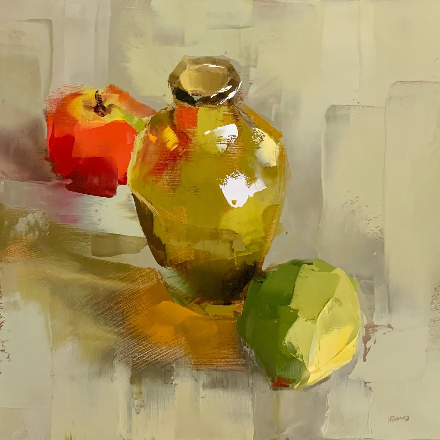 大色块静物油画,油画静物花卉色块