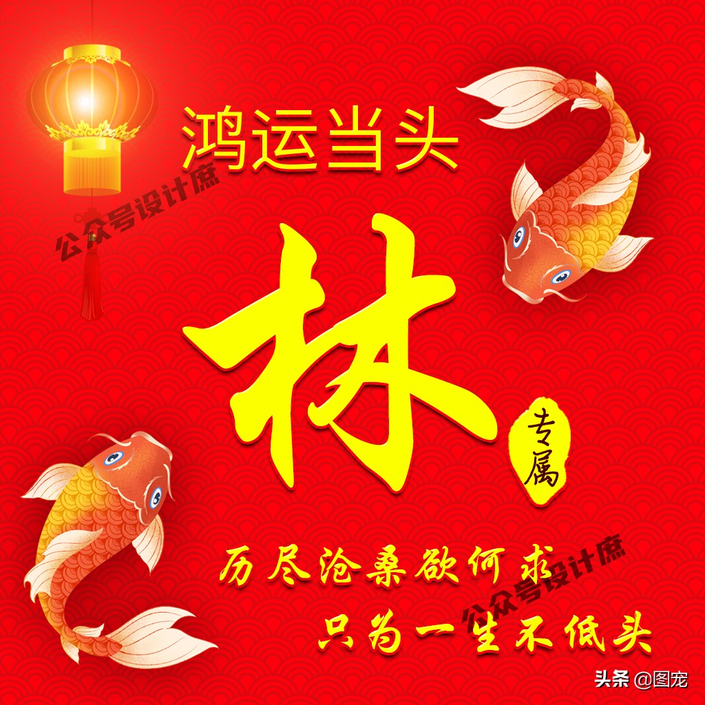 最火好看带字姓氏头像,姓氏头像大全鸿运当头